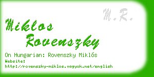 miklos rovenszky business card